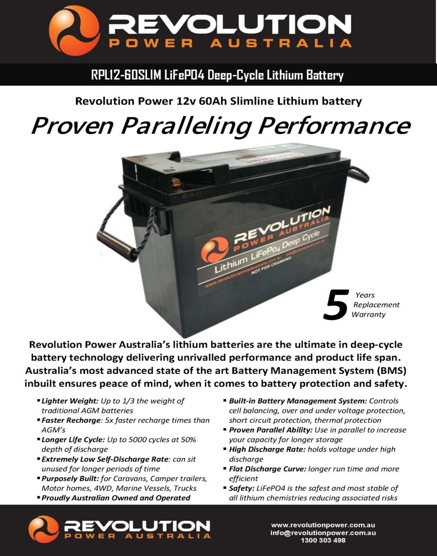 12v 60SLIMAh Lithium Battery Specification 04 2021 Page 1
