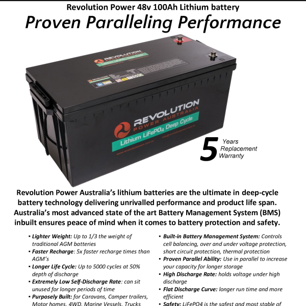 48v 100Ah Lithium Battery - Revolution Power Solutions